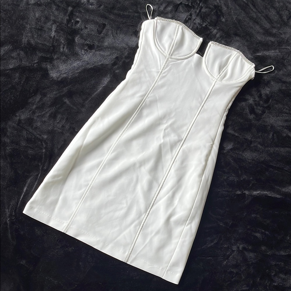 Zara White Strapless Dress